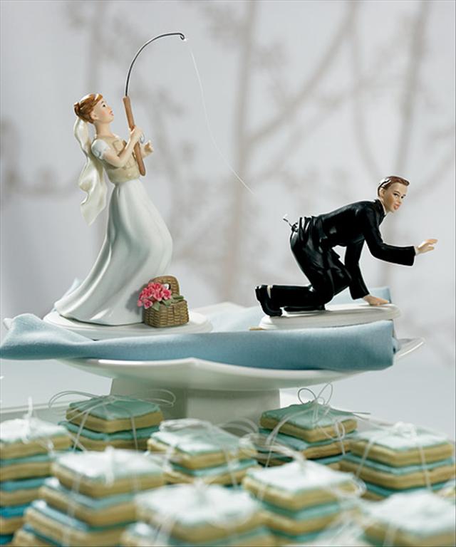 Gone Fishing Wedding Cake Topper