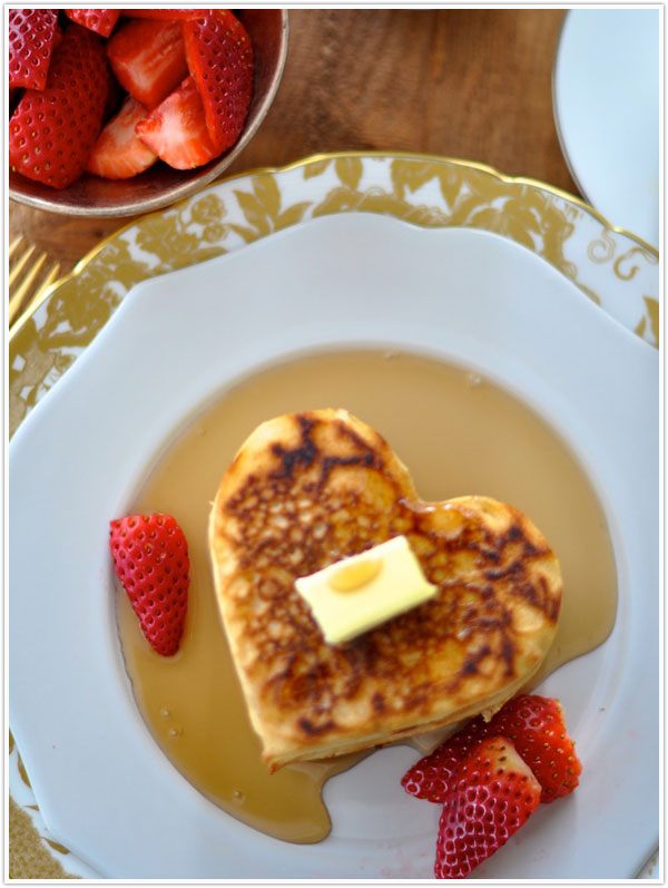 Heart Shaped Pancakes Breakfast