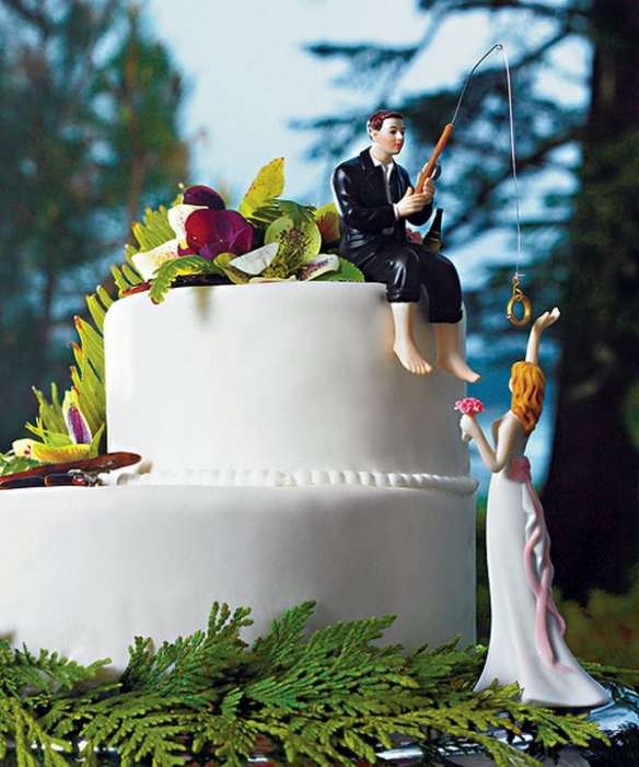 Hooked On Love Wedding Cake Topper