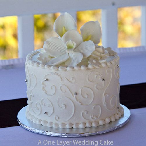 One Layer Wedding Cake Designs