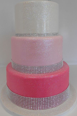 Pink Wedding Cake with Bling