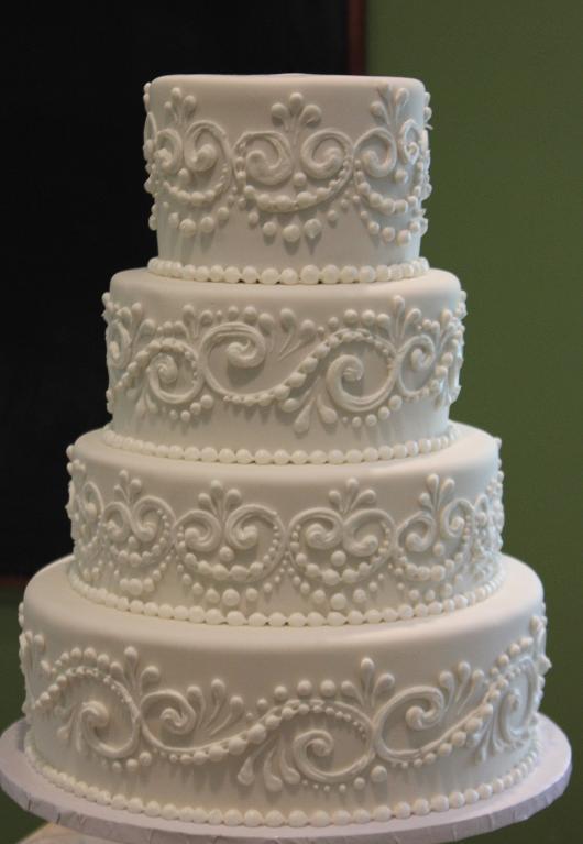 11 Elegant Wedding Cakes Buttercream With Piping And Scroll Work Photo