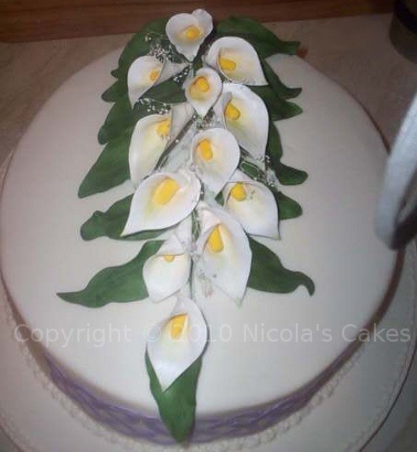 Wedding Cake with Calla Lilies