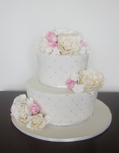 Wedding Cakes with Bling and Pink