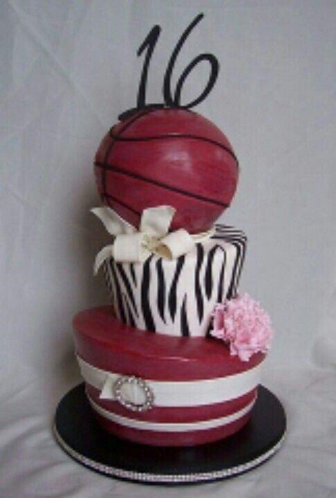 Basketball Sweet 16 Birthday Cakes for Girls