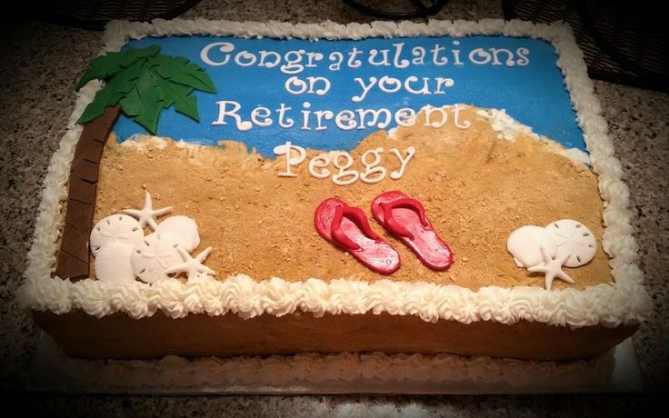 Beach Theme Retirement Cake