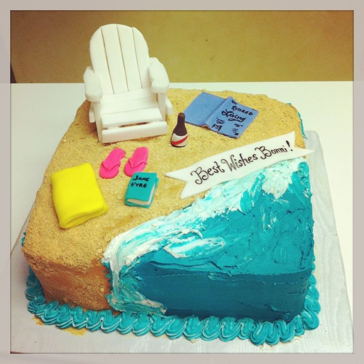 Beach Themed Retirement Cake