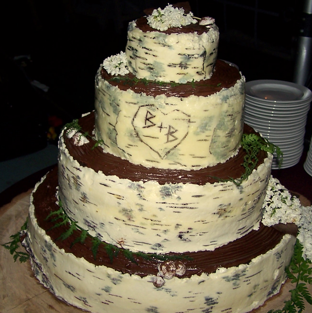 Birch Tree Bark Wedding Cake