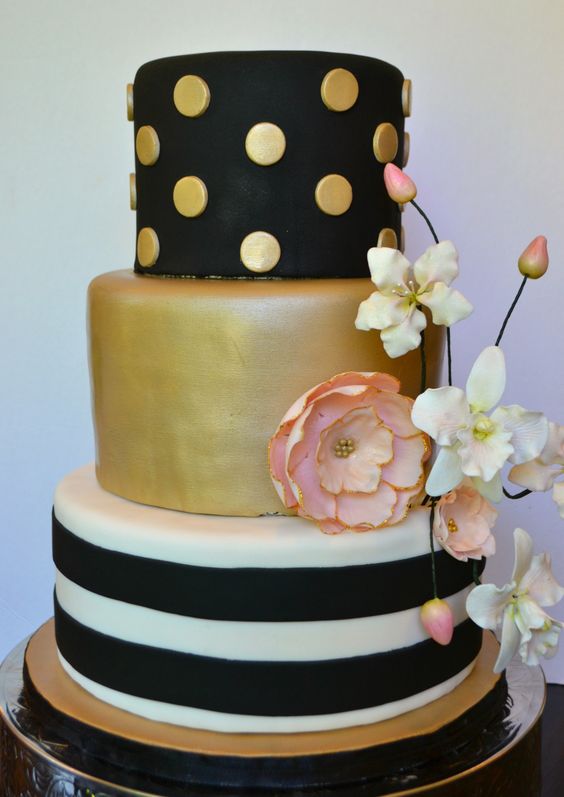 Black and Gold Graduation Cake