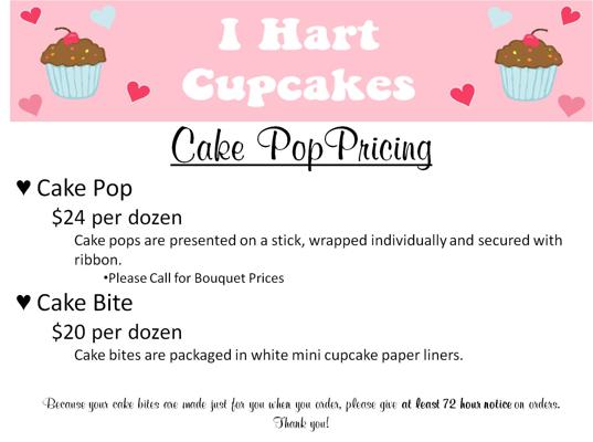 Cake Pop Pricing