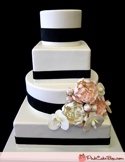 Circle and Square Wedding Cake