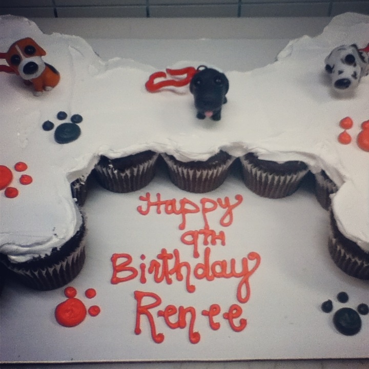 Dog Bone Cupcake Cake