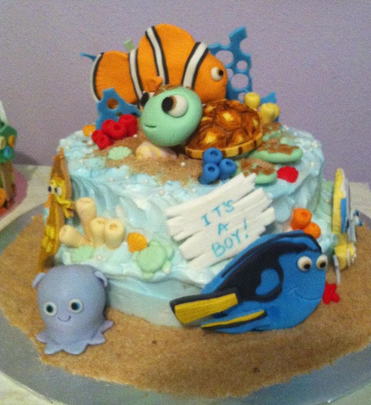 13 Nemo Baby Shower Cakes Photo Finding Nemo Themed Baby Shower Nemo Baby Shower Cake And Nemo Baby Shower Cake Snackncake