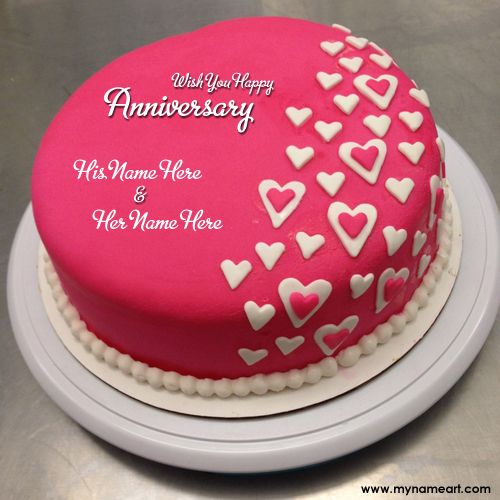 Happy Wedding Anniversary Cake with Name