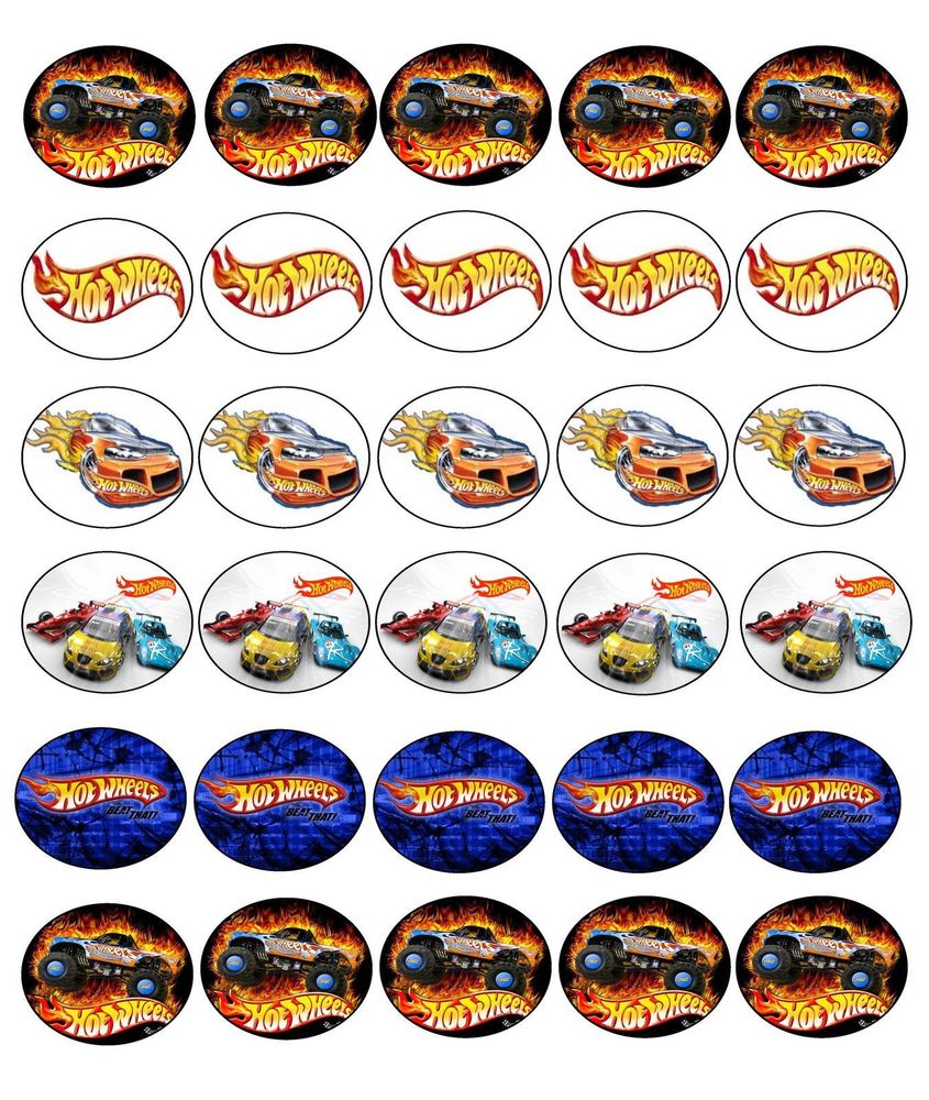 10 Hot Wheels Cupcakes Ring Toppers Photo - Hot Wheels Cupcakes, Hot ...