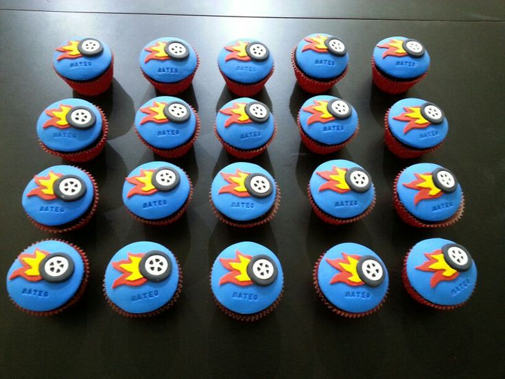 10 Hot Wheels Cupcakes Ring Toppers Photo Hot Wheels Cupcakes