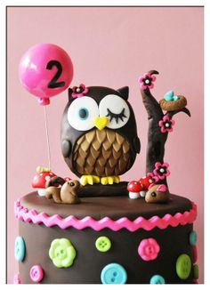 Owl Birthday Cake