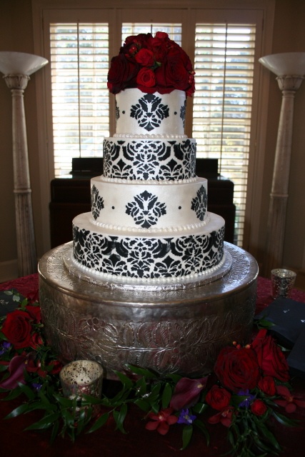 Red White and Black Wedding Cake