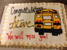 School Bus Driver Retirement Cake