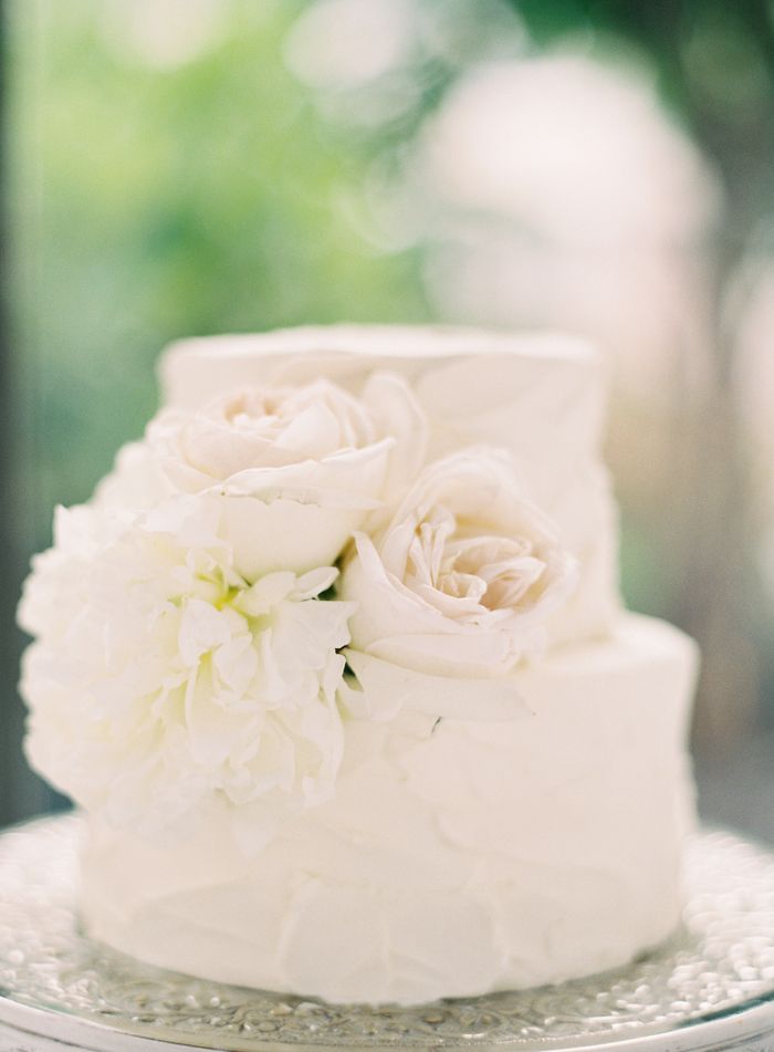 Wedding Cake with White Flowers