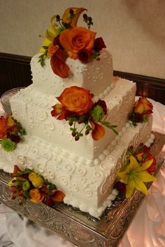 Fall Square Wedding Cakes