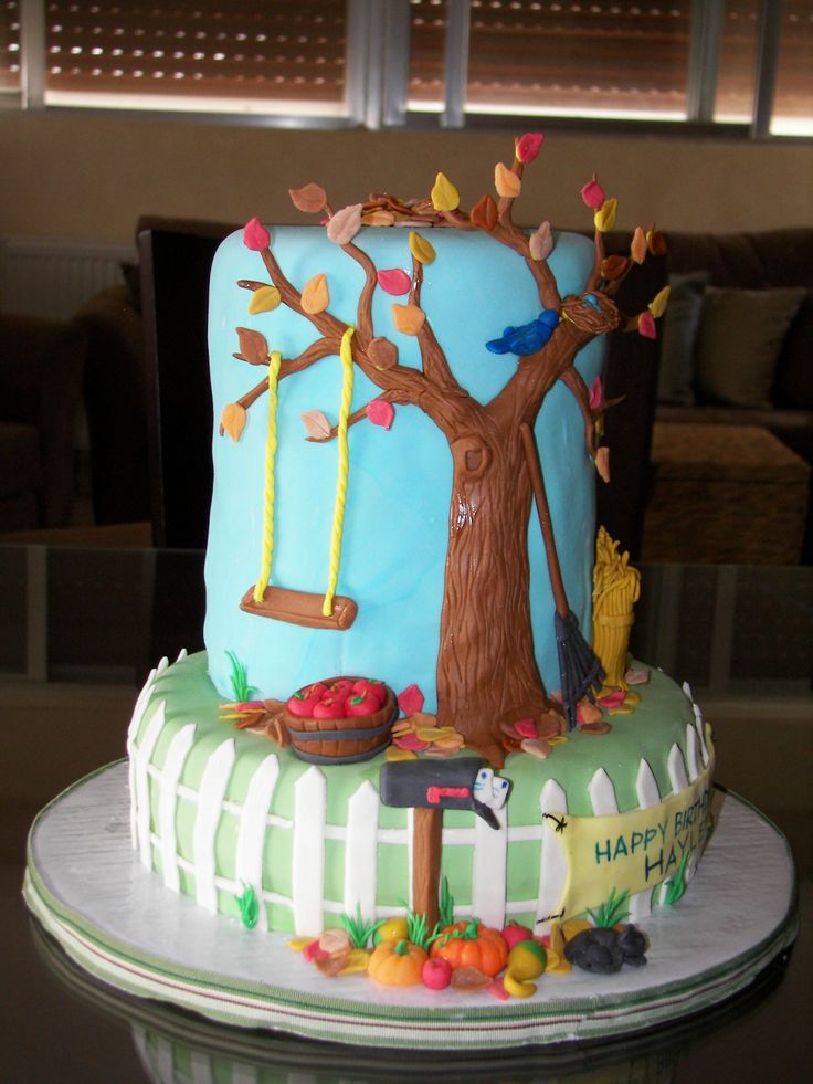 Fall Themed Birthday Cake