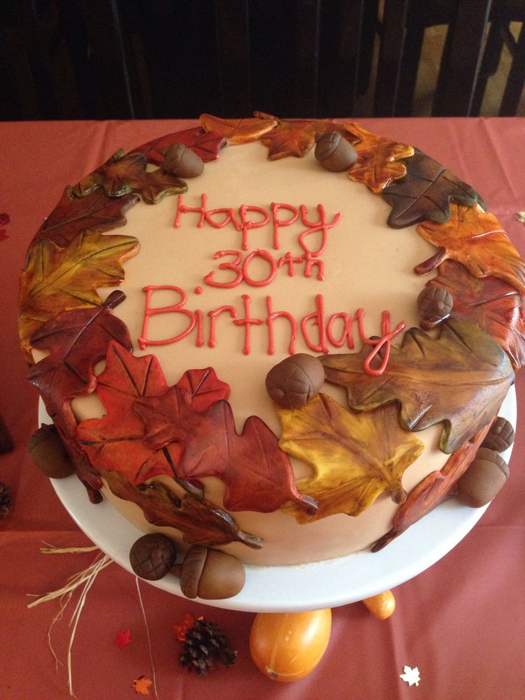 Fall Themed Birthday Cake