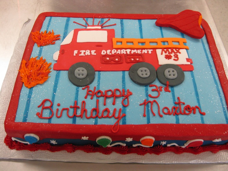 Fire Truck Birthday Cake