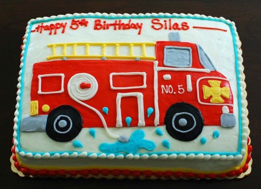 Fire Truck Birthday Cake