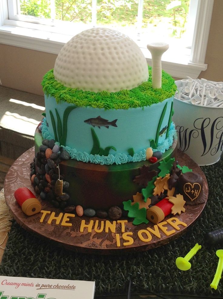 Hunting and Fishing Grooms Cake