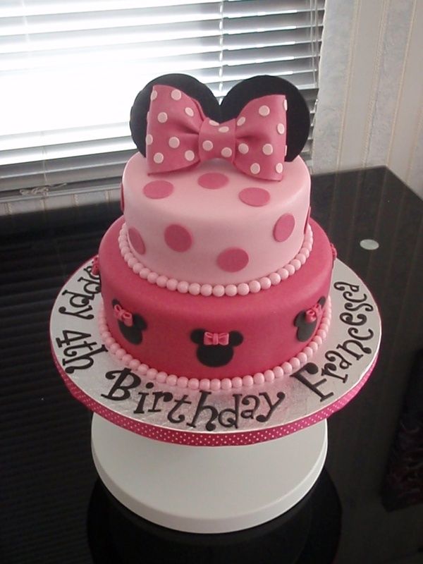 Mini Mouse 2 Tier Birthday Cake