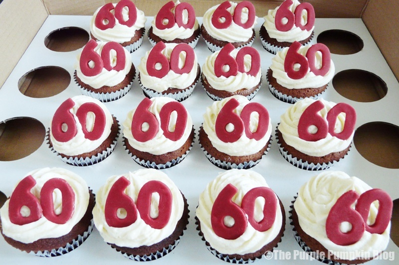 Red and White Birthday Cupcakes