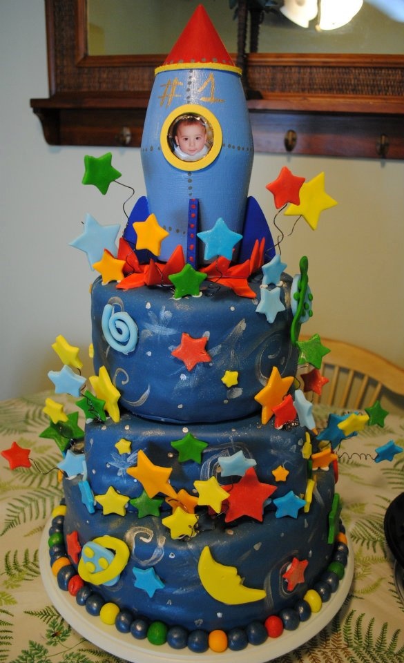 Rocket Ship Birthday Cake