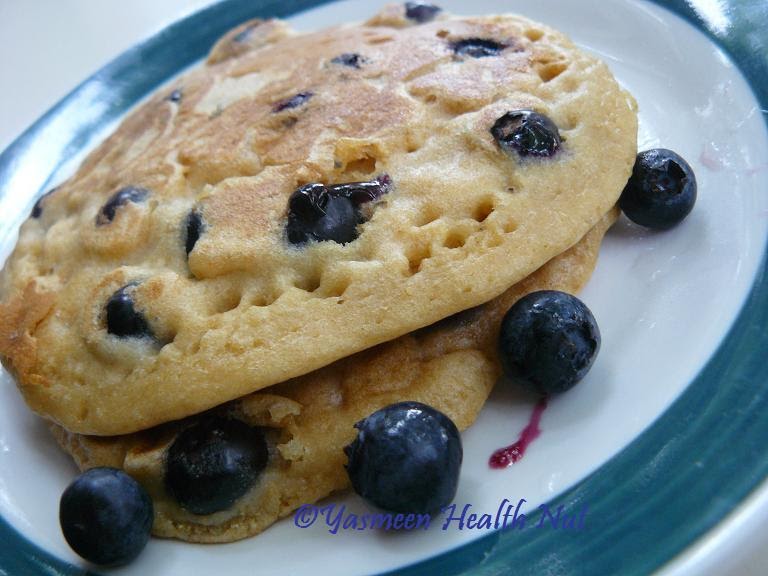 Whole Wheat Blueberry Banana Pancakes