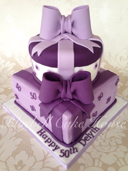 11 Photos of Purple 2 Tier Anniversary Cakes