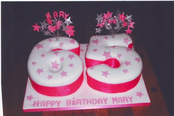 65 Number Birthday Cake