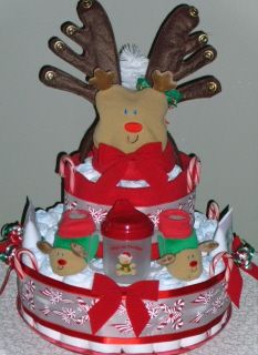Baby's First Christmas Diaper Cakes