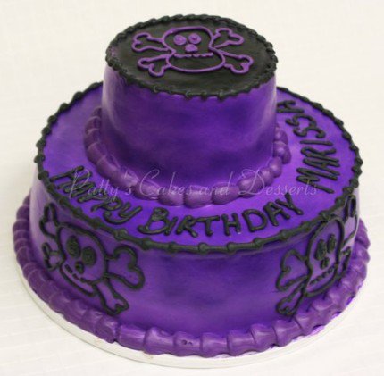 Black and Purple Birthday Cake