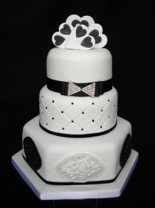 Black and White Anniversary Cake