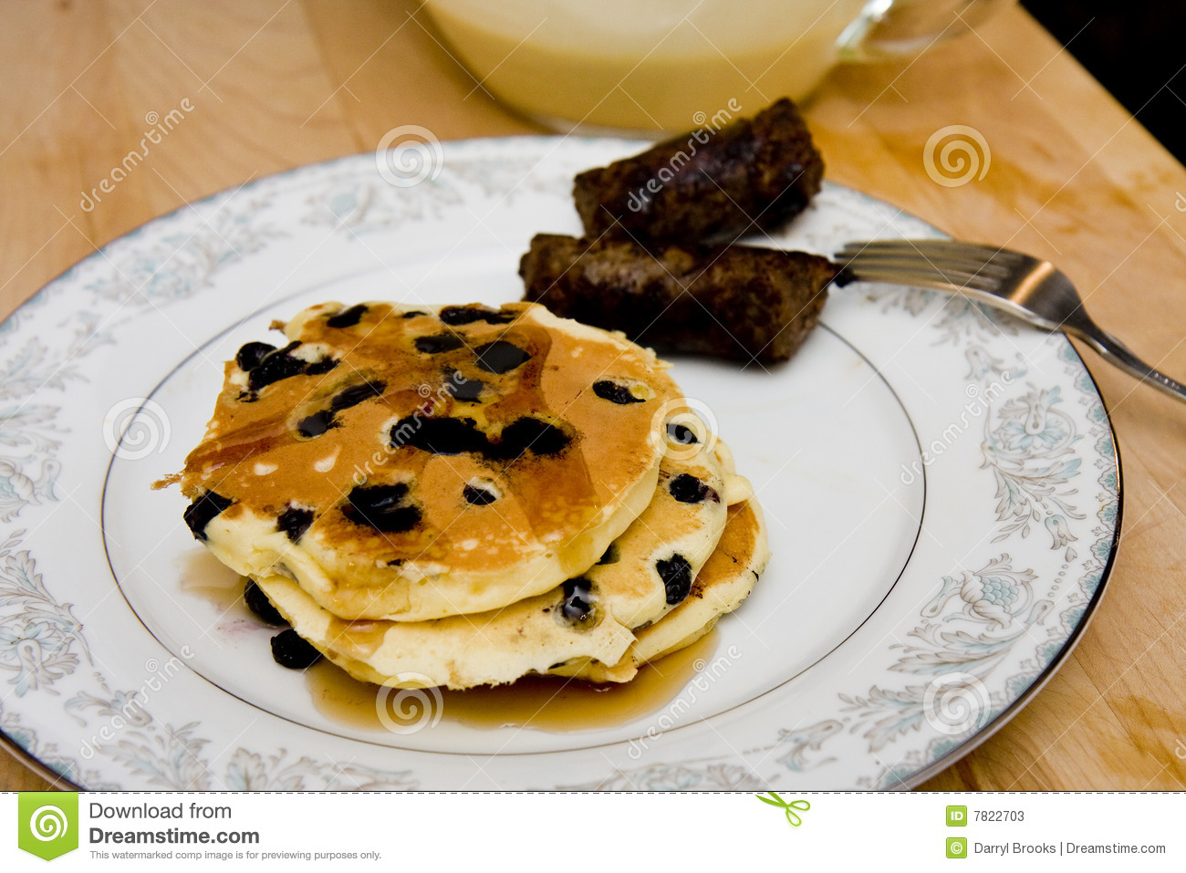 Blueberry Pancakes and Sausage