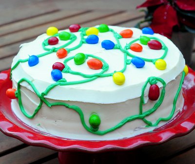 Cake with Christmas Lights