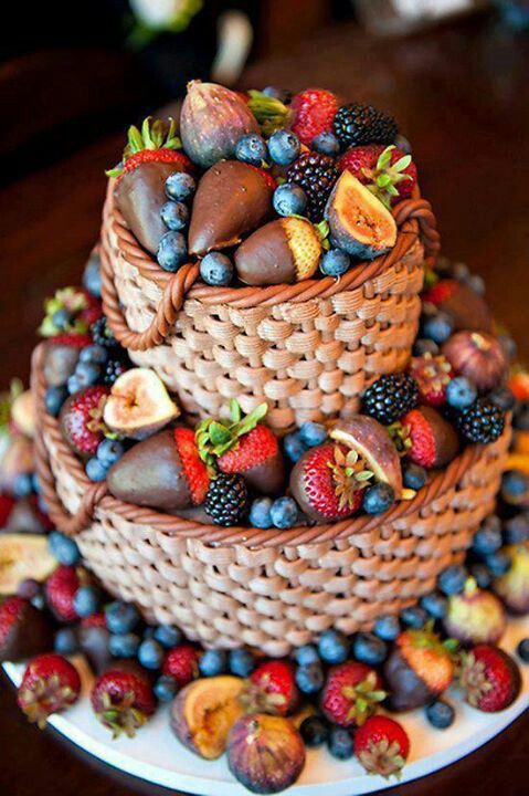 Chocolate Wedding Cake with Fruit