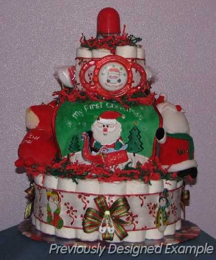 Christmas Baby Shower Diaper Cake