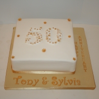 Golden Wedding Anniversary Cake