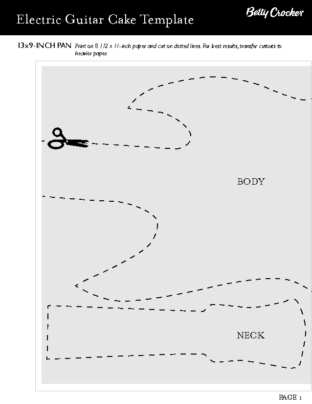 Guitar Cake Templates