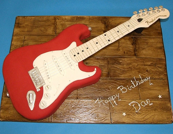 12 Photos of Printable Guitar Cakes