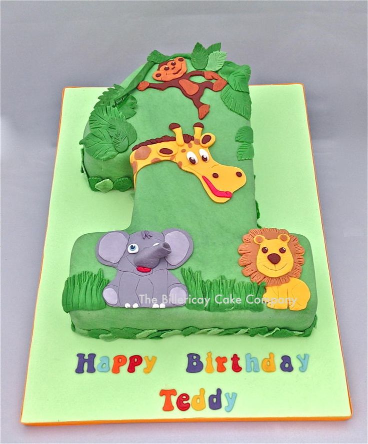 Jungle Number One Birthday Cake