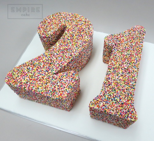 Number Cake with Sprinkles