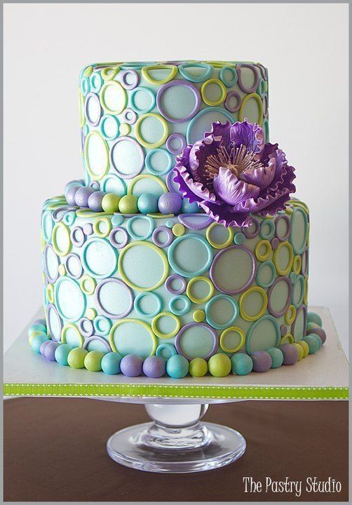 Purple and Green Birthday Cakes