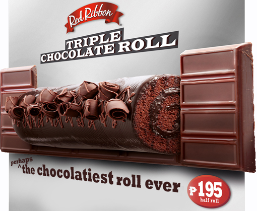 Red Ribbon Triple Chocolate Cake Roll